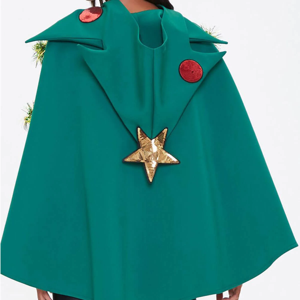 Women Christmas Tree Costume Shiny Sequin Hoodie Cape For 2023 Christmas Party 4 Women Christmas Tree Costume Shiny Sequin Hoodie Cape For 2023 Christmas Party - Image 4