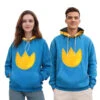 Unisex Dog Hoodie Adult Couples Blue Hooded Sweatshirt For Daily Wear