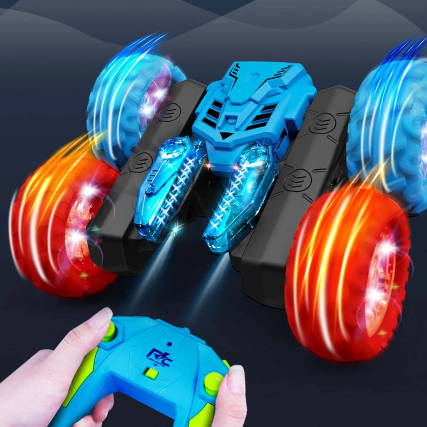 4WD RC Stunt Car 360° Rotating Car Double-sided Stunt Vehicles Cool LED Light 1 4WD RC Stunt Car 360° Rotating Car Double-sided Stunt Vehicles Cool LED Light