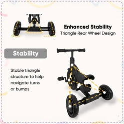 Stroller Bike 4 In 1 Tricycle With Detachable Push Bar Toddler Balance Bike Ride On Toys 23 Stroller Bike 4 In 1 Tricycle With Detachable Push Bar Toddler Balance Bike Ride On Toys -Sun Baby Sales Store actual color black 06