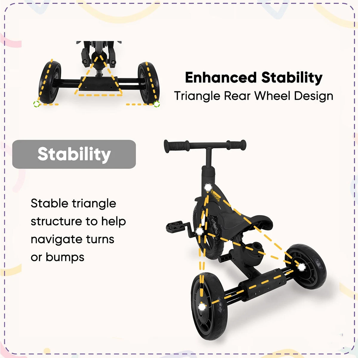 Stroller Bike 4 In 1 Tricycle With Detachable Push Bar Toddler Balance Bike Ride On Toys 12 Stroller Bike 4 In 1 Tricycle With Detachable Push Bar Toddler Balance Bike Ride On Toys - Image 12