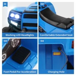 6V Kids Ride-on ATV Car 4 Wheels Battery Powered Ride-On Toy With Light For Children -Sun Baby Sales Store actual color blue 03 fe3267cd 61a0 4a86 93fe 416bd749ed57