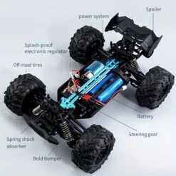 38KM/H Fast RC Truck 4WD Full-scale Off-road Jeep 1/16 All Terrain Climbing Vehicle 17 38KM/H Fast RC Truck 4WD Full-scale Off-road Jeep 1/16 All Terrain Climbing Vehicle -Sun Baby Sales Store actual color coupe blue 05