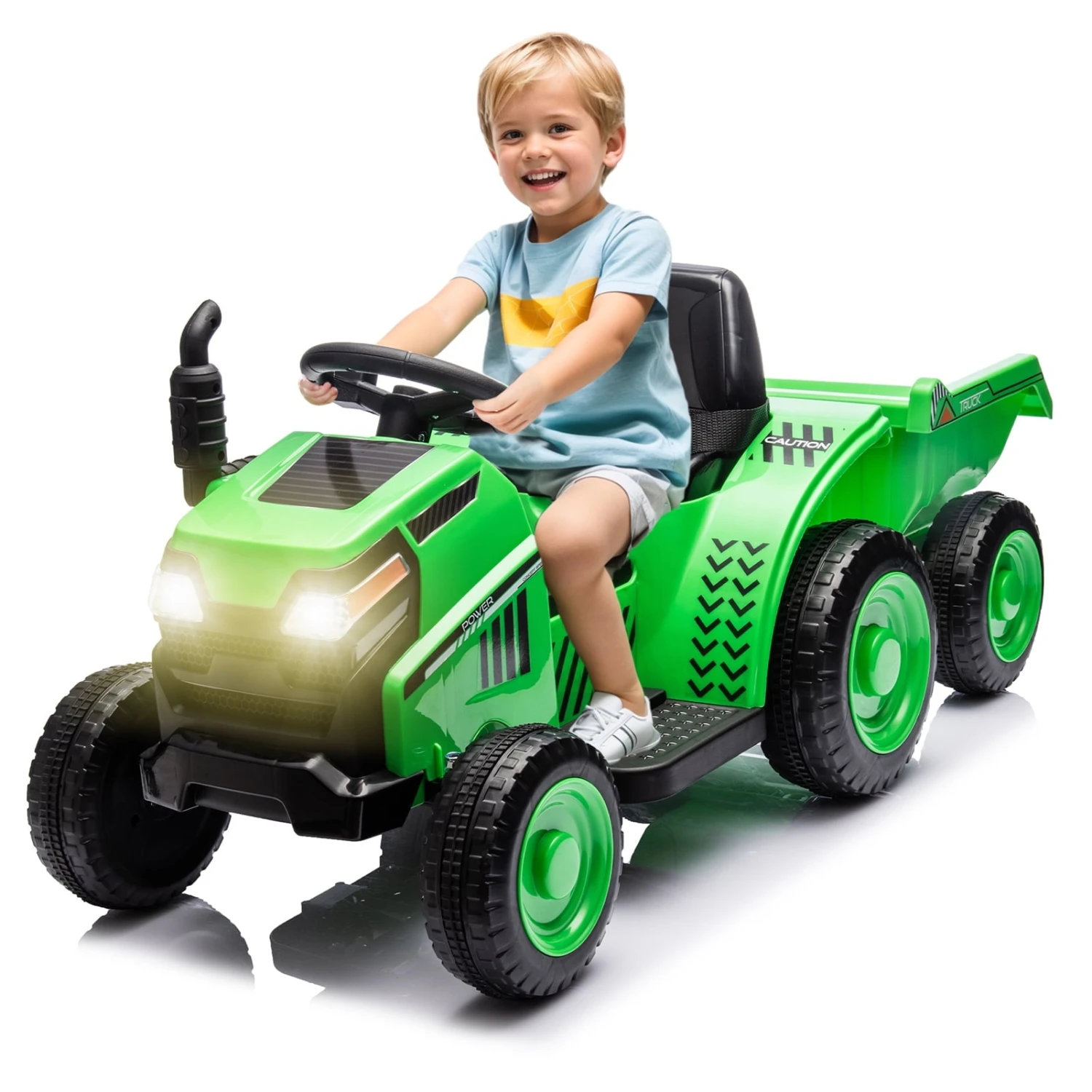 12V Ride On Tractor With Wagon & Safety Belt Battery Powered Ride On Toys For Boys Girls 1 12V Ride On Tractor With Wagon & Safety Belt Battery Powered Ride On Toys For Boys Girls