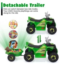 Kids Atv Quad Car With Trailer 6V Kids Electric Car With Forward Backward Function 10 Kids Atv Quad Car With Trailer 6V Kids Electric Car With Forward Backward Function -Sun Baby Sales Store actual color green 04 647e209e bb7e 408a 9382 749c8264d6b5
