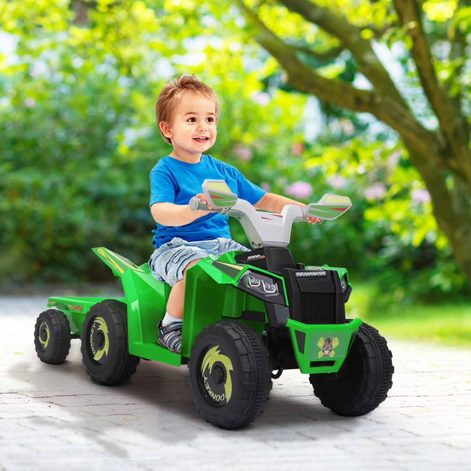 Kids Atv Quad Car With Trailer 6V Kids Electric Car With Forward Backward Function 1 Kids Atv Quad Car With Trailer 6V Kids Electric Car With Forward Backward Function