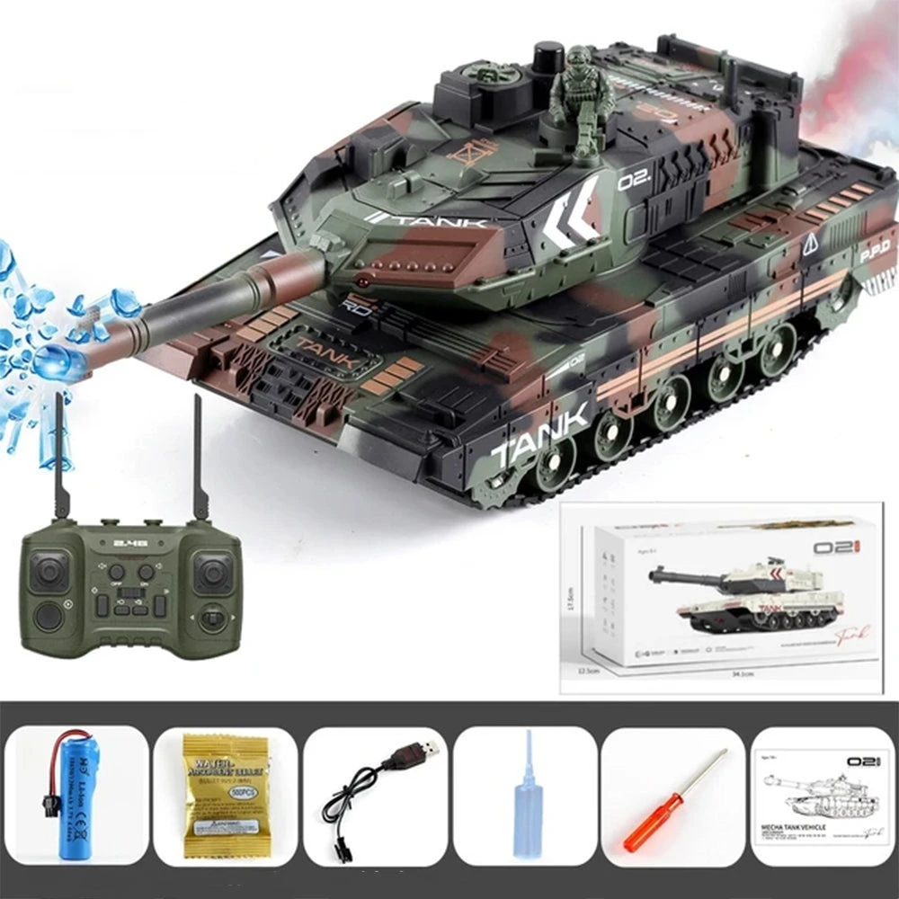 2.4G Remote Control Tank Simulation Crawler Water Bomb Tank Smoking Tank With Light Sound 1 2.4G Remote Control Tank Simulation Crawler Water Bomb Tank Smoking Tank With Light Sound