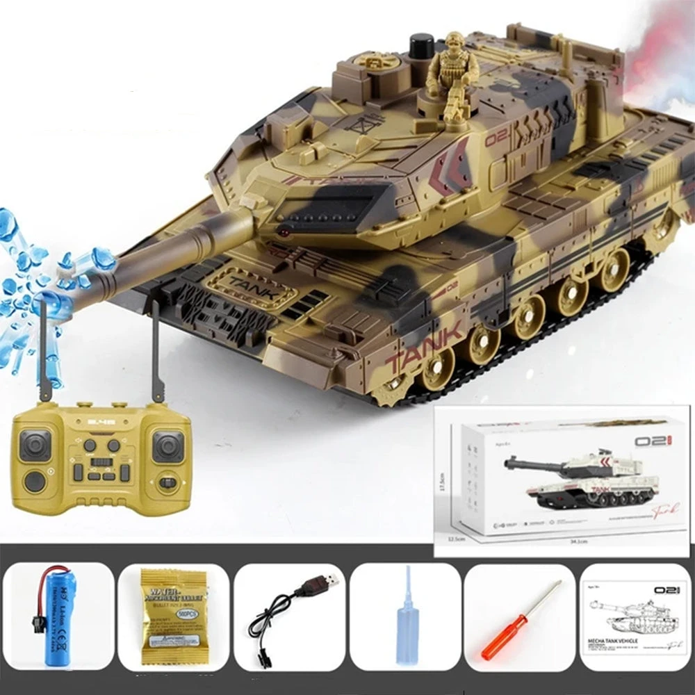 2.4G Remote Control Tank Simulation Crawler Water Bomb Tank Smoking Tank With Light Sound 2 2.4G Remote Control Tank Simulation Crawler Water Bomb Tank Smoking Tank With Light Sound - Image 2