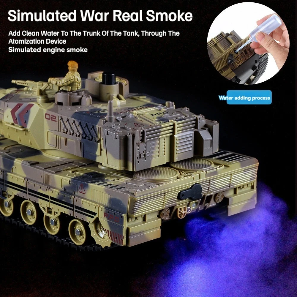 2.4G Remote Control Tank Simulation Crawler Water Bomb Tank Smoking Tank With Light Sound 8 2.4G Remote Control Tank Simulation Crawler Water Bomb Tank Smoking Tank With Light Sound - Image 8