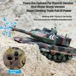 2.4G Remote Control Tank Simulation Crawler Water Bomb Tank Smoking Tank With Light Sound 16 2.4G Remote Control Tank Simulation Crawler Water Bomb Tank Smoking Tank With Light Sound -Sun Baby Sales Store actual color greencamouflage 6