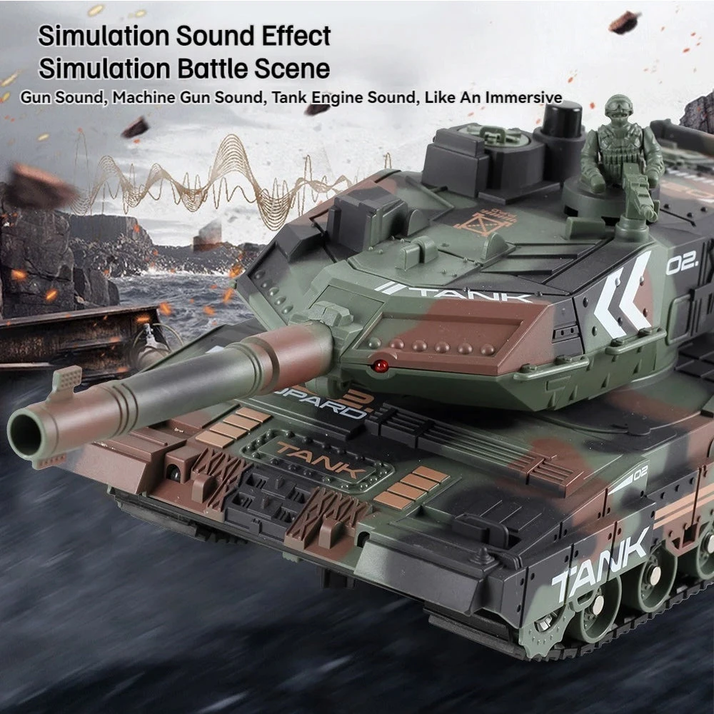 2.4G Remote Control Tank Simulation Crawler Water Bomb Tank Smoking Tank With Light Sound 7 2.4G Remote Control Tank Simulation Crawler Water Bomb Tank Smoking Tank With Light Sound - Image 7