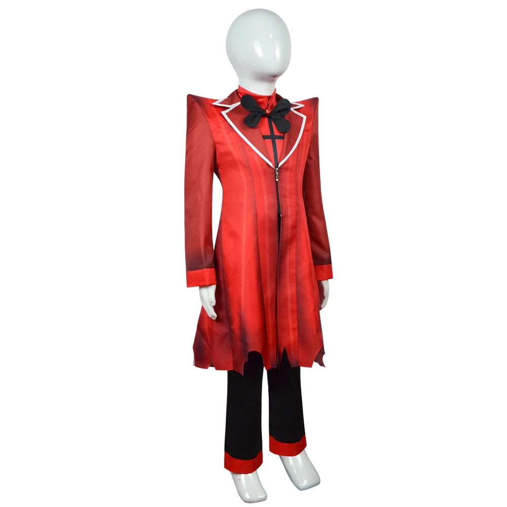 Kids Alastor Cosplay Suit Hazbin Hotel Children Red Costume Full Set 2 Kids Alastor Cosplay Suit Hazbin Hotel Children Red Costume Full Set - Image 2