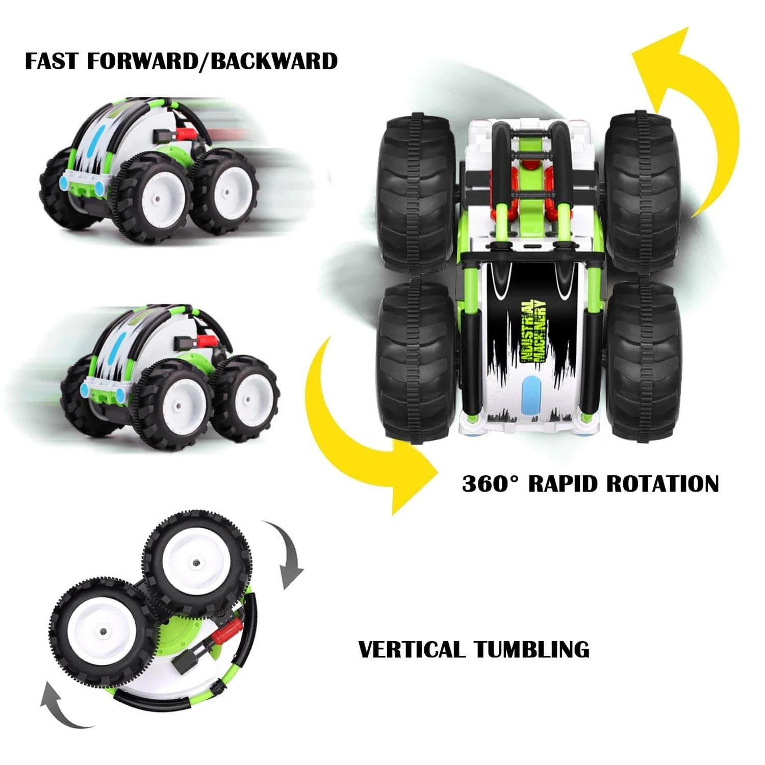 4WD Double Sided 360° Flip And Spin Stunt Amphibious Remote Control Racing Drift Car 6 4WD Double Sided 360° Flip And Spin Stunt Amphibious Remote Control Racing Drift Car - Image 6