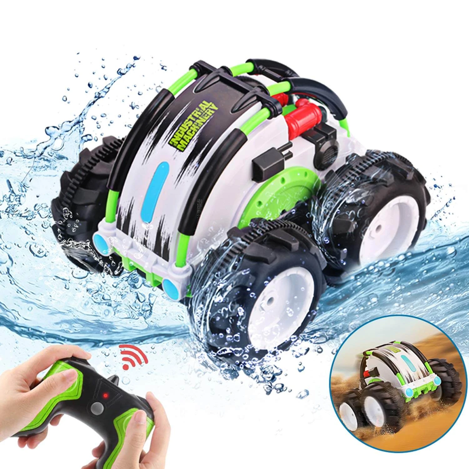4WD Double Sided 360° Flip And Spin Stunt Amphibious Remote Control Racing Drift Car 2 4WD Double Sided 360° Flip And Spin Stunt Amphibious Remote Control Racing Drift Car - Image 2