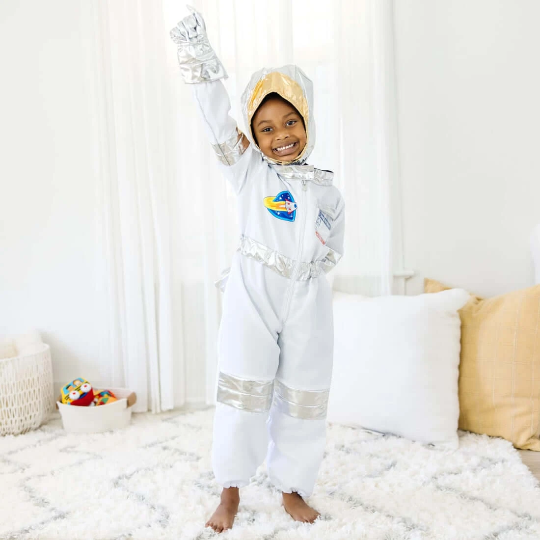 Kids Astronaut Costume Space Suit And Space Helmet 4pcs Set Boys Girls Pretend Astronaut Outfit 2 Kids Astronaut Costume Space Suit And Space Helmet 4pcs Set Boys Girls Pretend Astronaut Outfit - Image 2