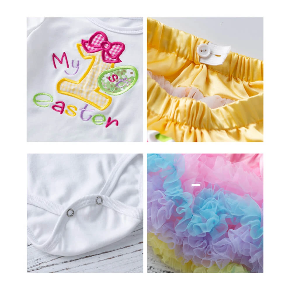Baby Girl Easter Outfit My 1st Easter Dress Up Romper Tulle Skirts Headbands Leg Warmers Princess Set 5 Baby Girl Easter Outfit My 1st Easter Dress Up Romper Tulle Skirts Headbands Leg Warmers Princess Set - Image 5