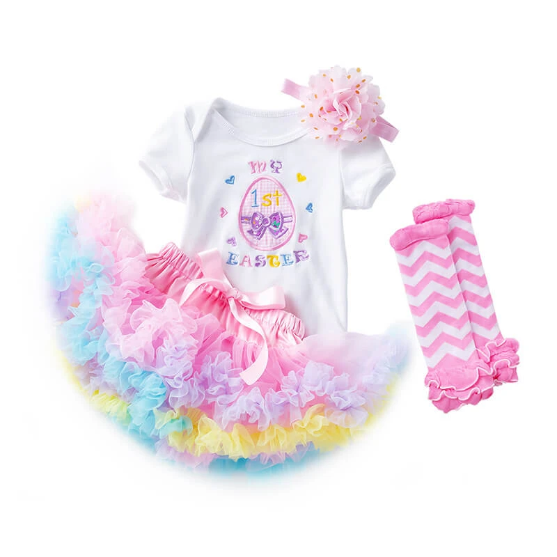 Baby Girl Easter Outfit My 1st Easter Dress Up Romper Tulle Skirts Headbands Leg Warmers Princess Set 2 Baby Girl Easter Outfit My 1st Easter Dress Up Romper Tulle Skirts Headbands Leg Warmers Princess Set - Image 2