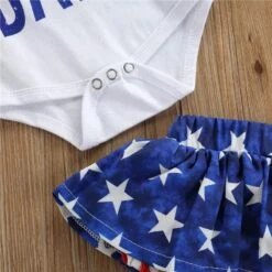 Baby Girl July 4th Outfit Romper Newborn American Flag Patriotic Summer Clothes Set -Sun Baby Sales Store baby girl independence day romper dress suit 2