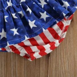 Baby Girl July 4th Outfit Romper Newborn American Flag Patriotic Summer Clothes Set -Sun Baby Sales Store baby girl independence day romper dress suit 4