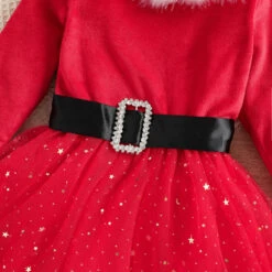 Toddler Baby Girls Santa Dress Red Christmas Long Sleeve Winter Dress With Headwear 12 Toddler Baby Girls Santa Dress Red Christmas Long Sleeve Winter Dress With Headwear -Sun Baby Sales Store baby girls santa dress 4