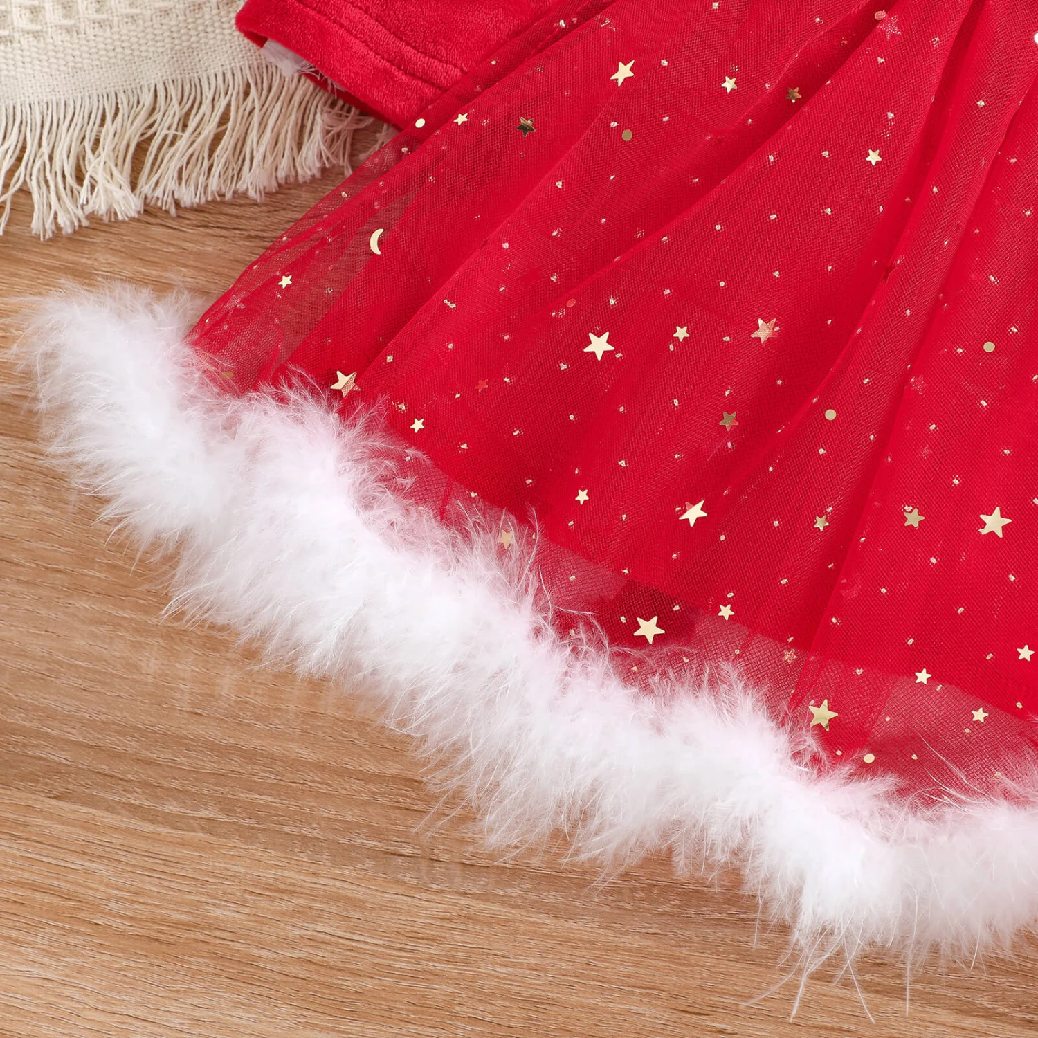 Toddler Baby Girls Santa Dress Red Christmas Long Sleeve Winter Dress With Headwear 5 Toddler Baby Girls Santa Dress Red Christmas Long Sleeve Winter Dress With Headwear - Image 5