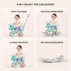 4-in-1 Baby Rocking Horse Cute Unicorn Toddler Ride Toy Detachable Push Handle Sliding Car For Boys Girls 14 4-in-1 Baby Rocking Horse Cute Unicorn Toddler Ride Toy Detachable Push Handle Sliding Car For Boys Girls -Sun Baby Sales Store baby rocking horse