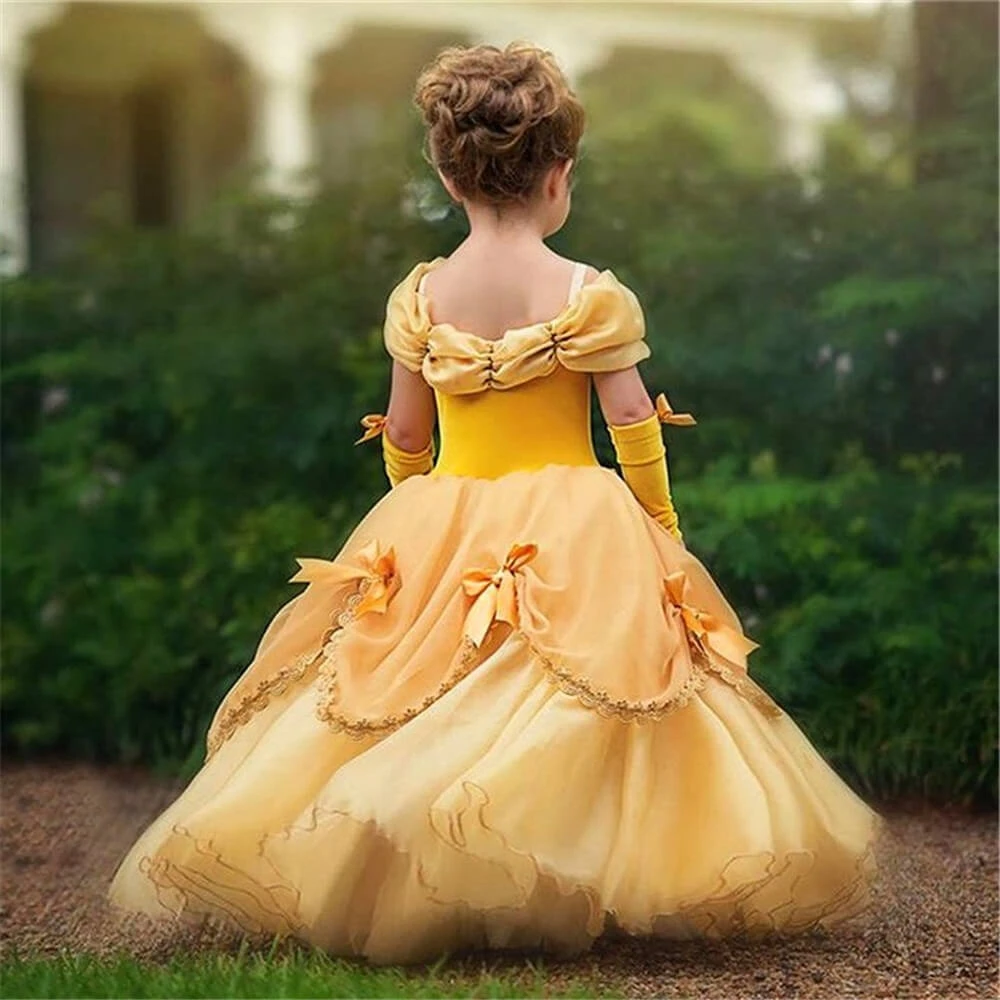 Princess Belle Dress Halloween Costume Party Ball Gown Dress 2 Princess Belle Dress Halloween Costume Party Ball Gown Dress - Image 2