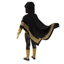 Kids Teens Black Addam Costume Hooded Cape And Jumpsuit 2pcs Suit For Halloween Cosplay -Sun Baby Sales Store black adam cosplay costume 5