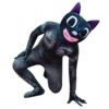 Kids Black Cat Costume Hallowen Cosplay Jumpsuit Mask Full Set For Boys Girls