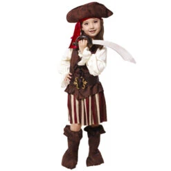 Boys Girls Pirate Costume Accessory Set Halloween Pirate Dress Up Outfit For Kids (3-8 Years)