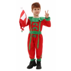 Kids Elf Costume Christmas Elf Outfit Boys Girls Xmas Jumpsuit And Hat 2pcs Elf Suit -Sun Baby Sales Store child elf costume 3
