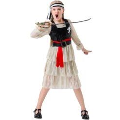 Girl Pirate Outfit Sea Caribbean Cosplay Dress Childrens Pirate Costume 11 Girl Pirate Outfit Sea Caribbean Cosplay Dress Childrens Pirate Costume -Sun Baby Sales Store childrens pirate costume gril pirate dress 4
