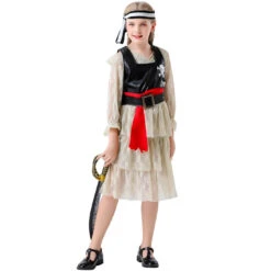 Girl Pirate Outfit Sea Caribbean Cosplay Dress Childrens Pirate Costume 14 Girl Pirate Outfit Sea Caribbean Cosplay Dress Childrens Pirate Costume -Sun Baby Sales Store childrens pirate costume gril pirate dress 6