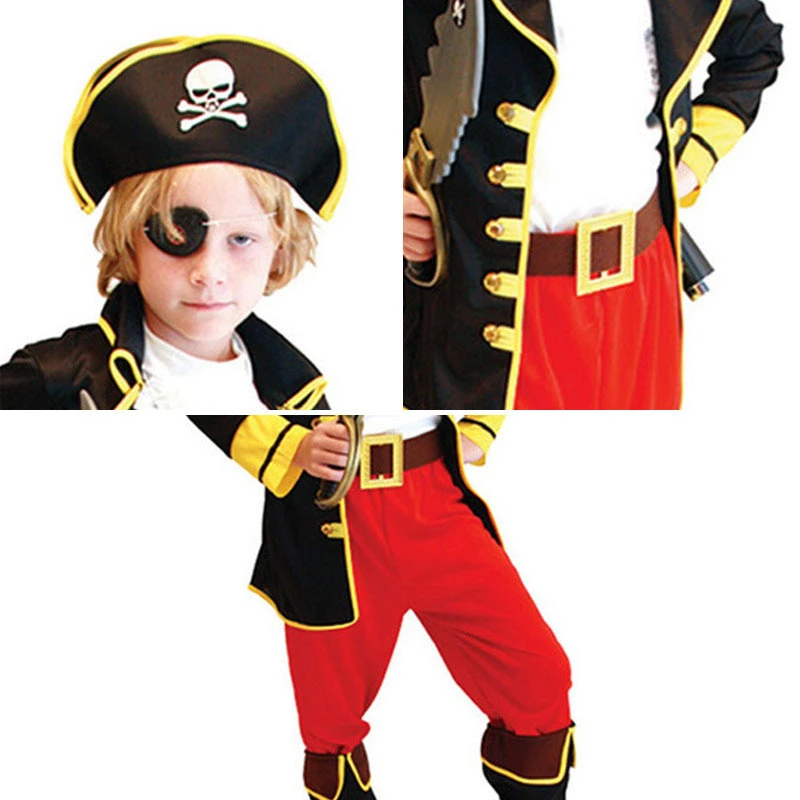 Kids Boys Pirate Halloween Cosplay Costumes 6 Kids Boys Pirate Halloween Cosplay Costumes - Image 6