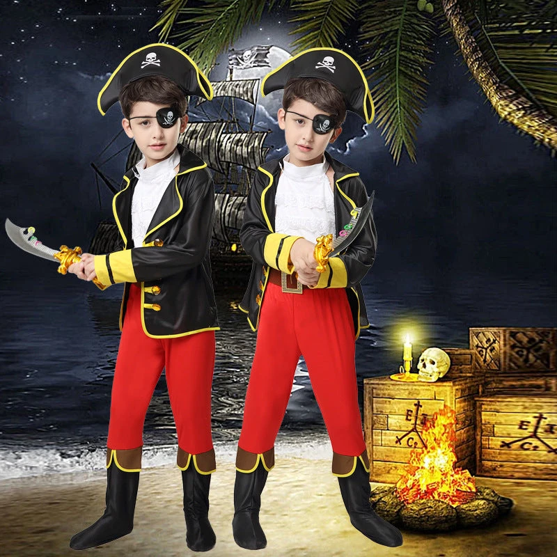 Kids Boys Pirate Halloween Cosplay Costumes 8 Kids Boys Pirate Halloween Cosplay Costumes - Image 8