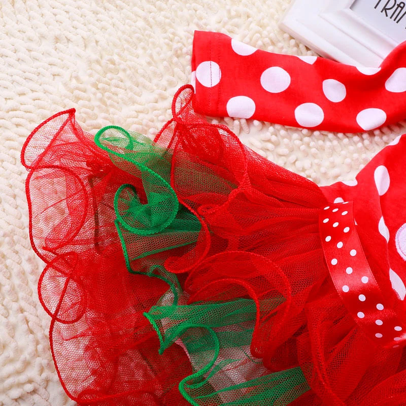 Baby Girls Christmas Red Dress Kids Toddlers Tulle Costume Santa Dress Outfits 5 Baby Girls Christmas Red Dress Kids Toddlers Tulle Costume Santa Dress Outfits - Image 5