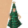 Girls Christmas Tree Dress With Hat Funny Christmas Costume Festive Party Outfit