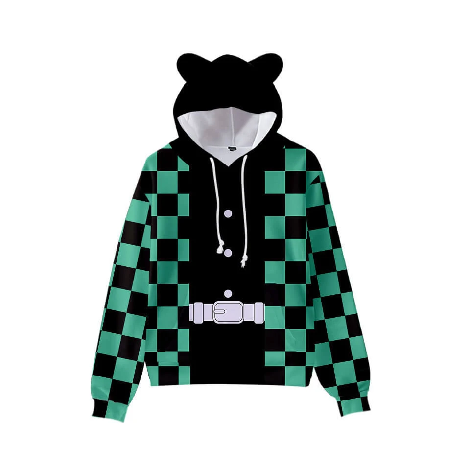 Kids Tanjiro Hoodie Nezuko Sweatshirt With Cat Ears Shinobu Kyojuro Kanao Zenitsu Giyu Costume For Boys And Girls 1 Kids Tanjiro Hoodie Nezuko Sweatshirt With Cat Ears Shinobu Kyojuro Kanao Zenitsu Giyu Costume For Boys And Girls
