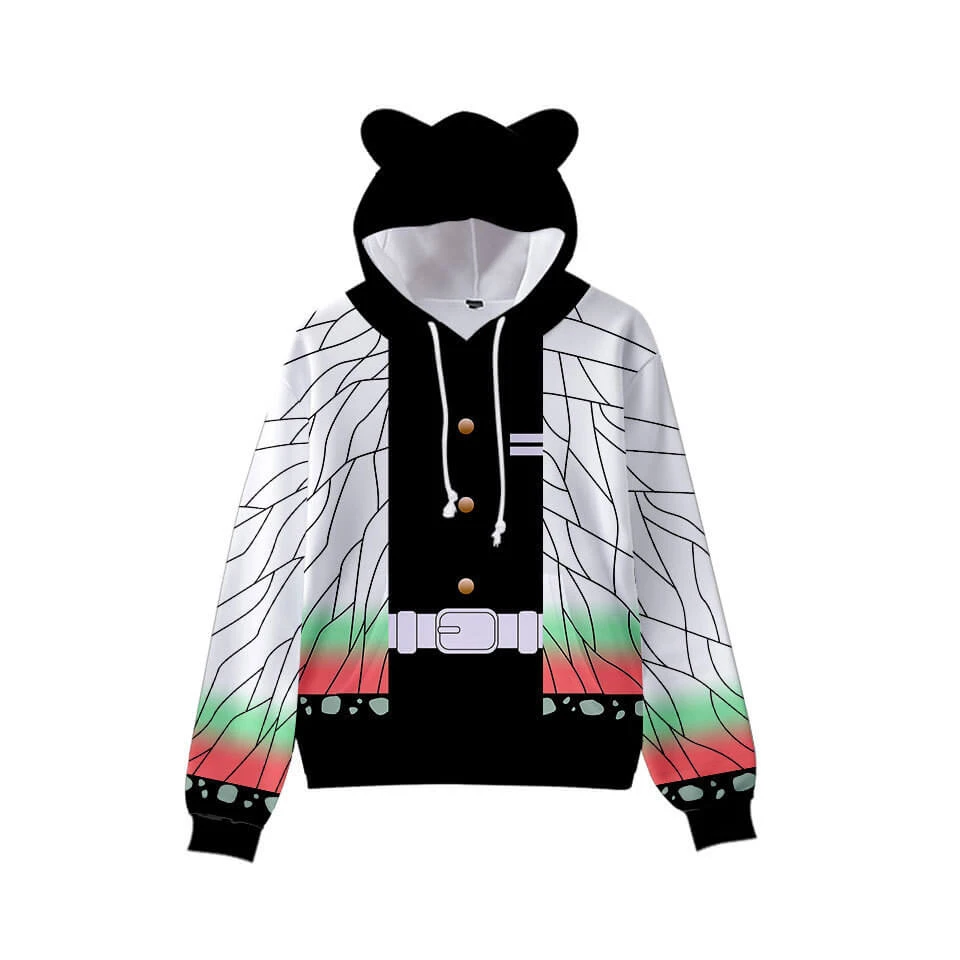 Kids Tanjiro Hoodie Nezuko Sweatshirt With Cat Ears Shinobu Kyojuro Kanao Zenitsu Giyu Costume For Boys And Girls 5 Kids Tanjiro Hoodie Nezuko Sweatshirt With Cat Ears Shinobu Kyojuro Kanao Zenitsu Giyu Costume For Boys And Girls - Image 5