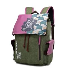 High Quality Tanjiro Canvas Backpack Nezuko Zenitsu Giyu Schoolbag Laptops Back Pack Large Capacity Travel Bag -Sun Baby Sales Store demon slayer giyuu school bag