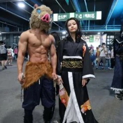 Hashibira Inosuke Cosplay Costume Apron Pants With Plush Skirt Halloween Carnival Unisex Outfits -Sun Baby Sales Store demon slayer hashibira inosuke costume 1