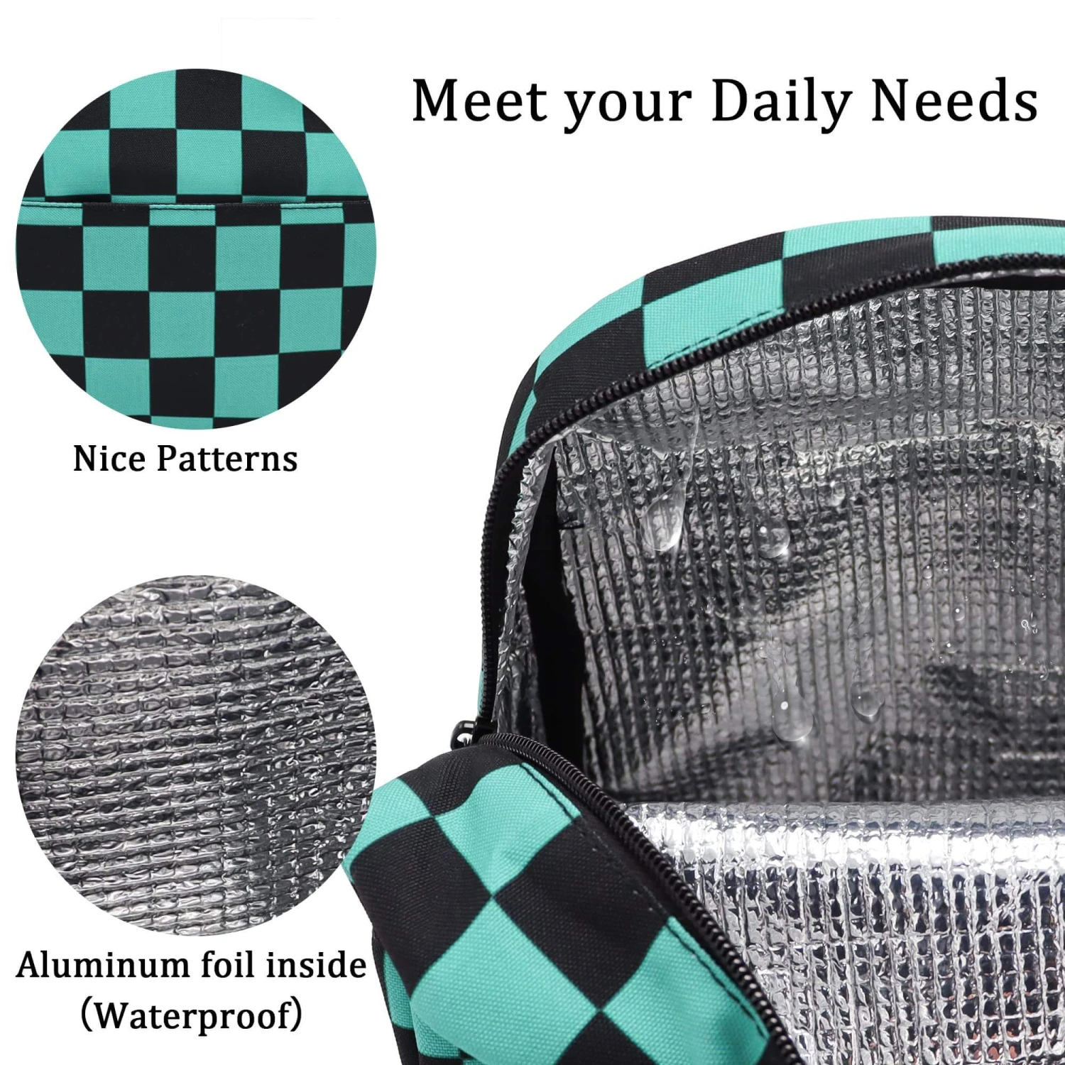 Large Lunch Bags Insulated Reusable Thermal Lunch Box Tote For Picnic Travel School Office Work 3 Large Lunch Bags Insulated Reusable Thermal Lunch Box Tote For Picnic Travel School Office Work - Image 3