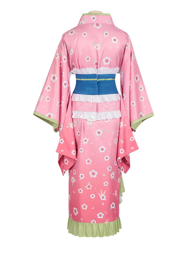 Adult Mitsuri Cosplay Costume Women Kimono Outfit Halloween Dress Up Full Set 3 Adult Mitsuri Cosplay Costume Women Kimono Outfit Halloween Dress Up Full Set - Image 3