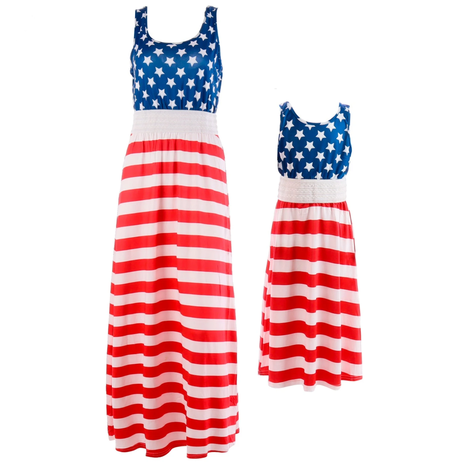 Mommy And Me 4th Of July Dress Sleeveless American Flag Striped Outfit For Mom Daughter 9 Mommy And Me 4th Of July Dress Sleeveless American Flag Striped Outfit For Mom Daughter - Image 9