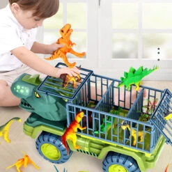 Kids Dinosaur Transport Car Carrier Truck With 3 Dino Toys Friction Powered Dinosaur Set For Boys Girls 11 Kids Dinosaur Transport Car Carrier Truck With 3 Dino Toys Friction Powered Dinosaur Set For Boys Girls -Sun Baby Sales Store dinosaur transport truck 2