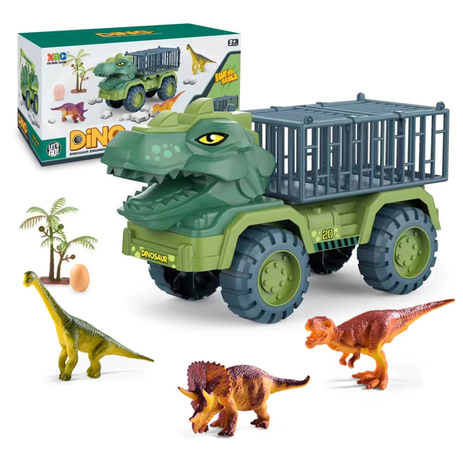 Kids Dinosaur Transport Car Carrier Truck With 3 Dino Toys Friction Powered Dinosaur Set For Boys Girls 8 Kids Dinosaur Transport Car Carrier Truck With 3 Dino Toys Friction Powered Dinosaur Set For Boys Girls - Image 8