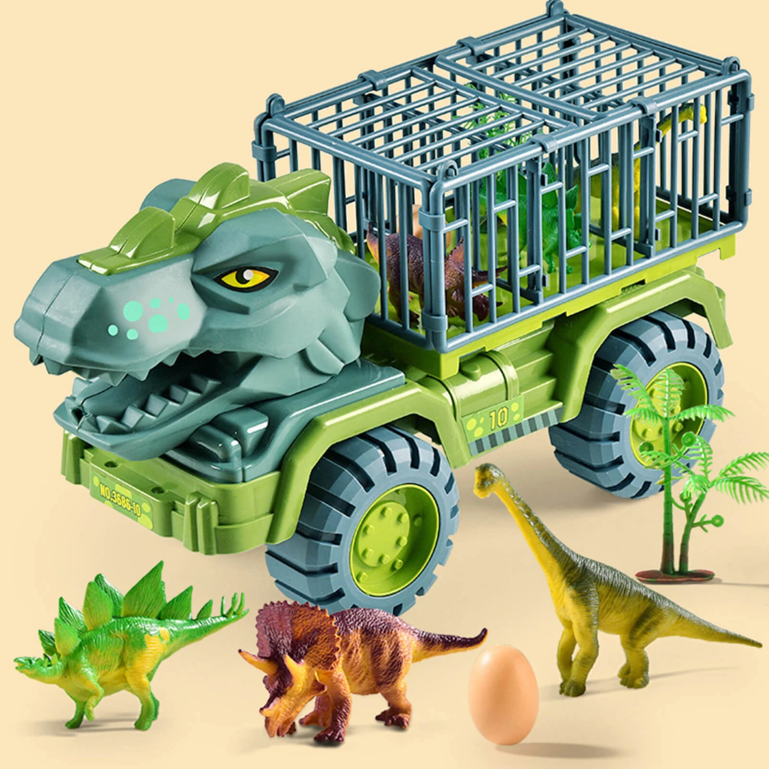 Kids Dinosaur Transport Car Carrier Truck With 3 Dino Toys Friction Powered Dinosaur Set For Boys Girls 2 Kids Dinosaur Transport Car Carrier Truck With 3 Dino Toys Friction Powered Dinosaur Set For Boys Girls - Image 2