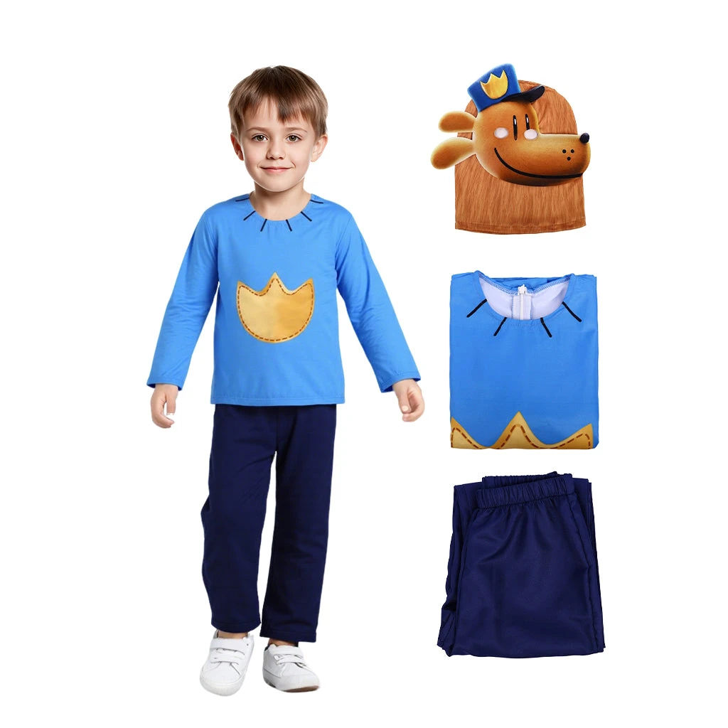 Kids Dog Police Man Costume Super Hero Tops Pants And Helmet For Cosplay 1 Kids Dog Police Man Costume Super Hero Tops Pants And Helmet For Cosplay