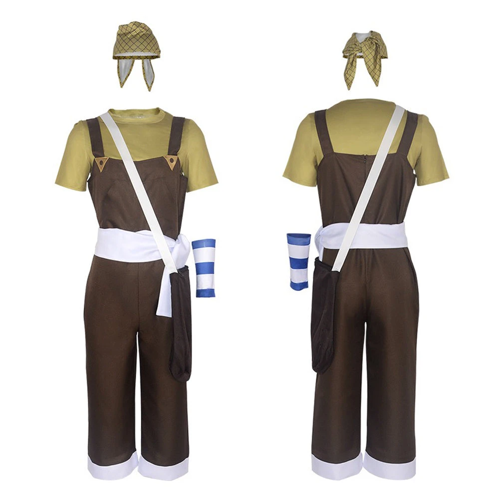 Mens Usopp Cosplay Costume Dark Brown Uniform For Halloween Carnival 6 Mens Usopp Cosplay Costume Dark Brown Uniform For Halloween Carnival - Image 6