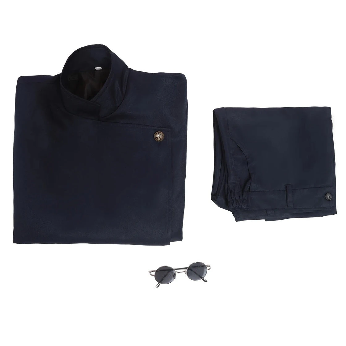 Satoru Gojo Costume Black JJK Halloween Cosplay Outfit With Glass Wig Blinder Full Set 4 Satoru Gojo Costume Black JJK Halloween Cosplay Outfit With Glass Wig Blinder Full Set - Image 4